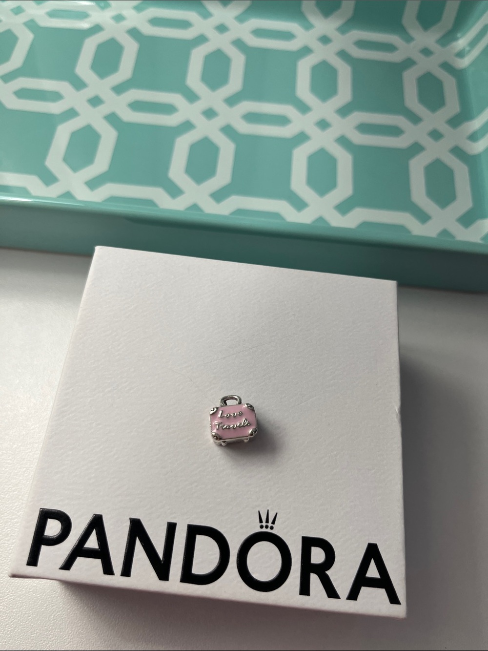 Pandora Pink Enamel Purse Charm with Silver Accents
